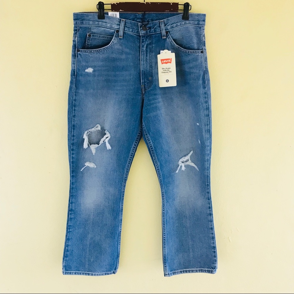 Levi 517 Bootcut Crop High Waist Distressed Jean